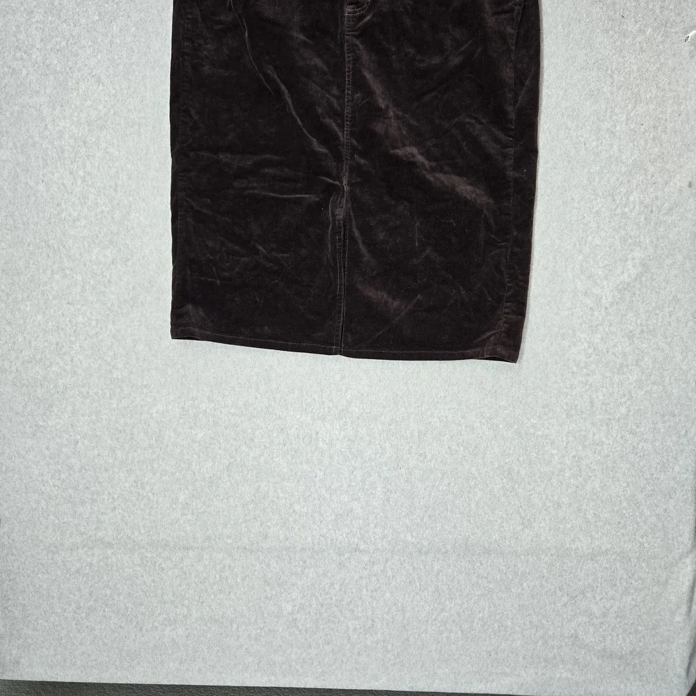 Skayne Women Skirt 33 Brown Corduroy Button Pencil & Straight